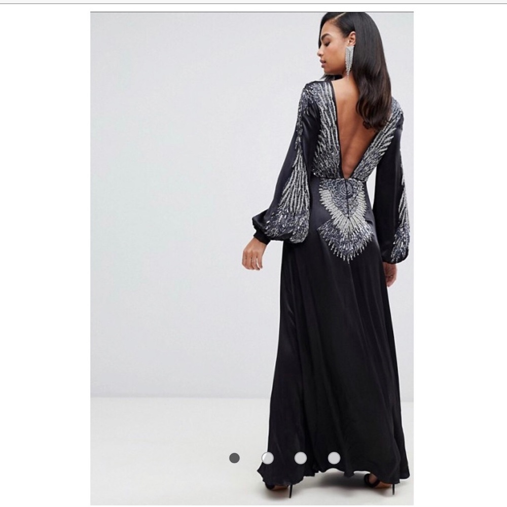ASOS Silk Bead Embellished Evening Gown